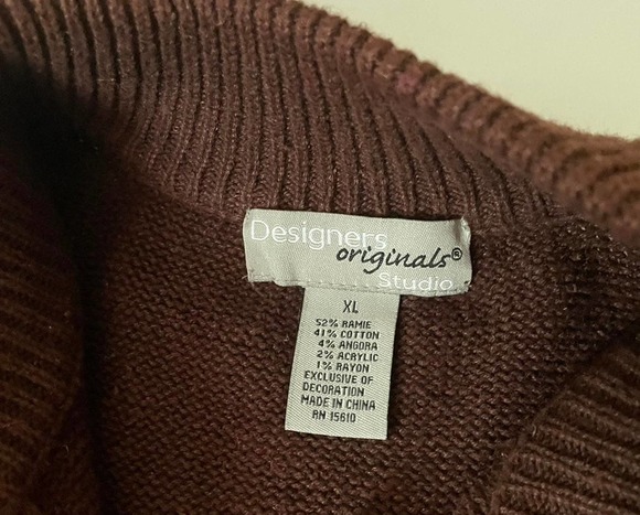 Vintage Designer Originals Studio brown cat sweater - Picture 2 of 5